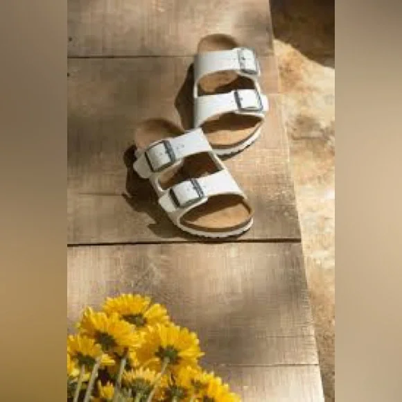 Birkenstock Arizona White Leather Birkoflor 41 - Picture 8 of 16